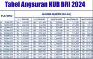 Daftar Angsuran KUR BRI 2024t