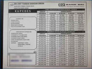 Tabel Kupedes BRI 2024