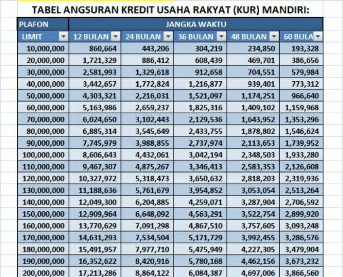 Simulasi kredit KUR Mandiri 2025 untuk peternakan