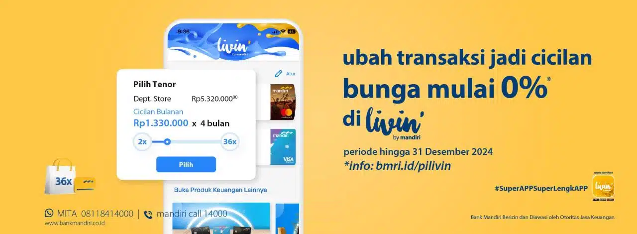 Apakah bisa membayar angsuran KUR Mandiri 2025 melalui Livin' by Mandiri?