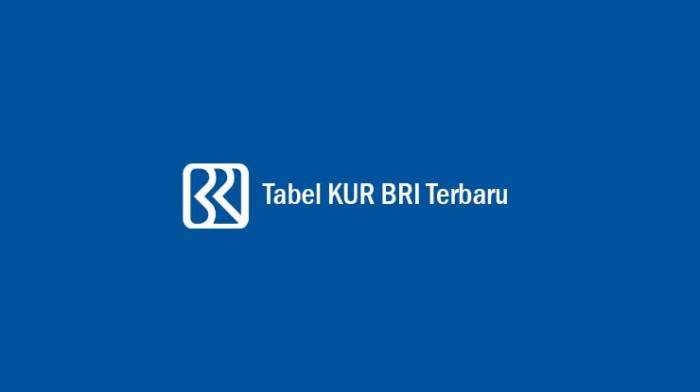 Apakah tabel KUR BRI 2025 memuat informasi biaya administrasi?